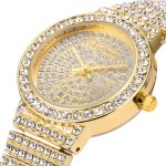 ManChDa Diamond Watch Silver Watch for Women Men Rhinestone Watches Ice Out Watch Full Diamonds Watch Quartz Crystal Stainless Steel Gold Watch Women Men Wrist Watch - Image 6